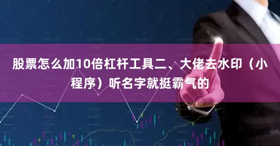 股票怎么加10倍杠杆工具二、大佬去水印（小程序）听名字就挺霸气的