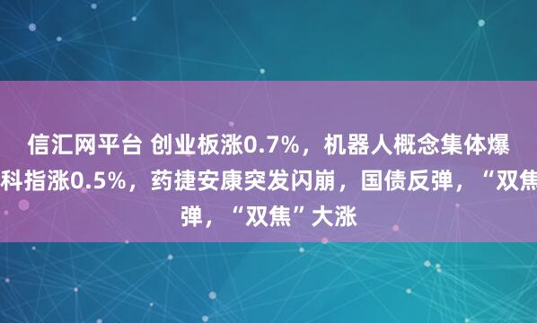 信汇网平台 创业板涨0.7%，机器人概念集体爆发，恒科指涨0.5%，药捷安康突发闪崩，国债反弹，“双焦”大涨