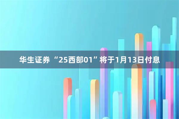 华生证券 “25西部01”将于1月13日付息